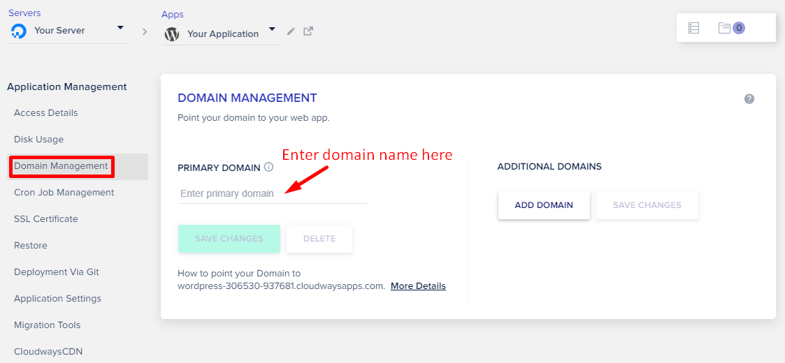 Cloudways Add Domain